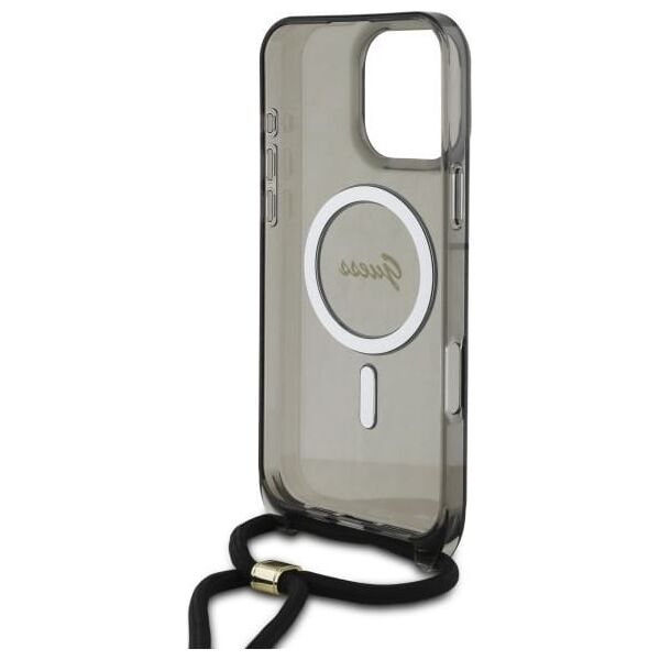 Guess Guess GUHMP16LHCTSGNSK iPhone 16 Pro      6.3" czarny/black hardcase Crossbody Cord Script MagSafe