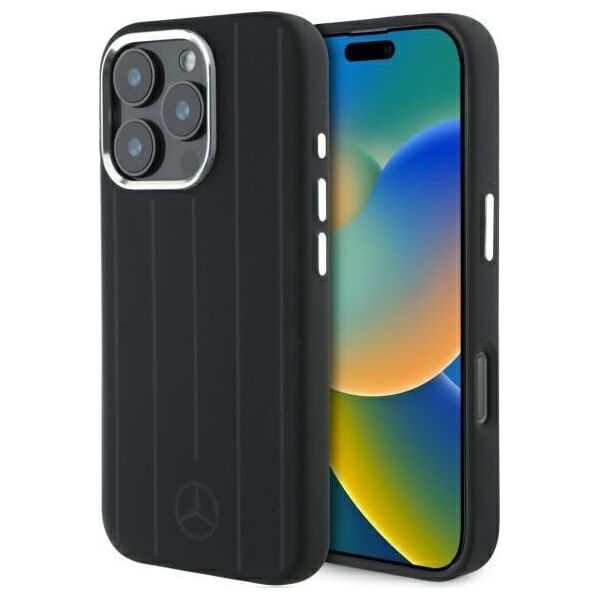 Mercedes Mercedes MEHMP16X23SUVSK iPhone 16 Pro    Max 6.9" czarny/black hardcase Silicone Vertical Tonal Stripes MagSafe
