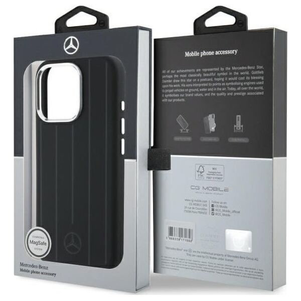 Mercedes Mercedes MEHMP16X23SUVSK iPhone 16 Pro    Max 6.9" czarny/black hardcase Silicone Vertical Tonal Stripes MagSafe