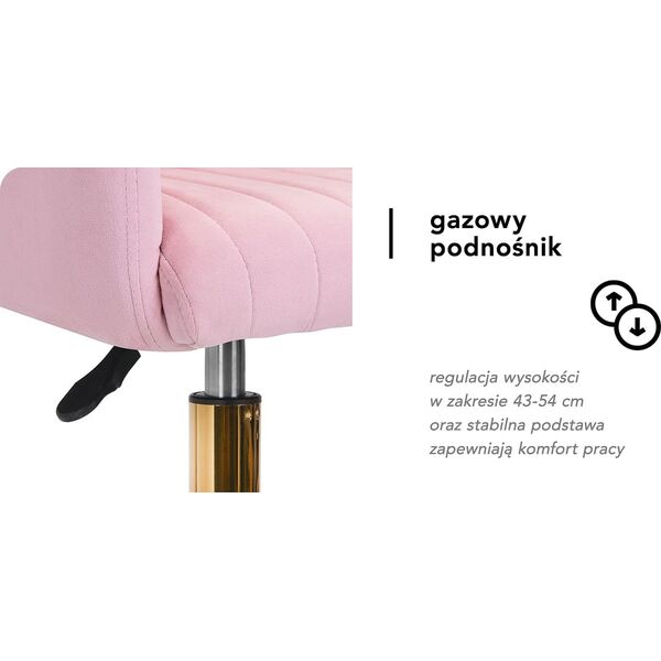 Activeshop 4Rico krzesło obrotowe QS-OF212G aksamit różowe
