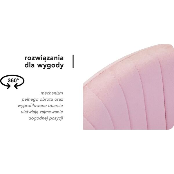 Activeshop 4Rico krzesło obrotowe QS-OF212G aksamit różowe