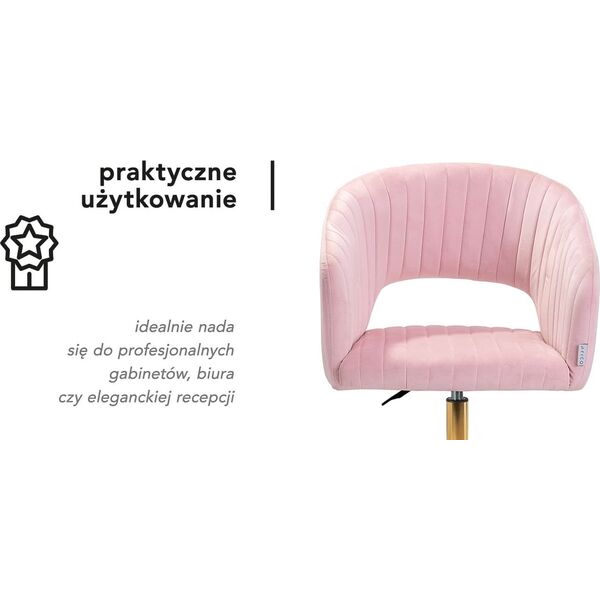 Activeshop 4Rico krzesło obrotowe QS-OF212G aksamit różowe