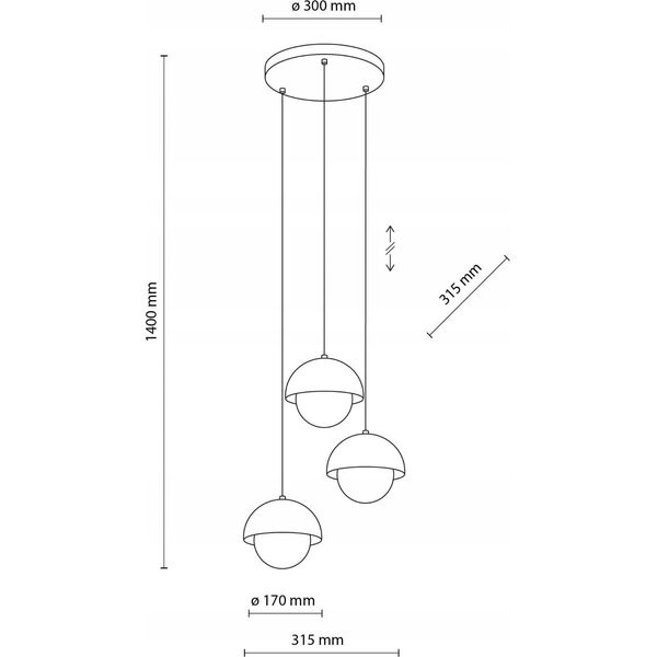 Lampa wisząca TK Lighting LAMP PENDANT TK LIGHTING BONO G9 3X8W