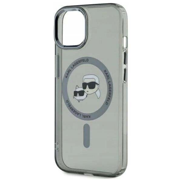 Karl Lagerfeld Karl Lagerfeld KLHMP15SHLSKCK iPhone 15 6.1" black/black hardcase IML Metal Karl&Choupette Head MagSafe