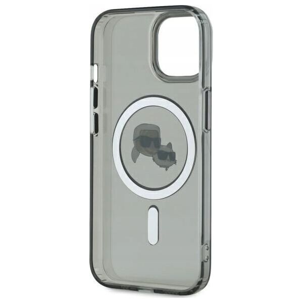 Karl Lagerfeld Karl Lagerfeld KLHMP15SHLSKCK iPhone 15 6.1" black/black hardcase IML Metal Karl&Choupette Head MagSafe