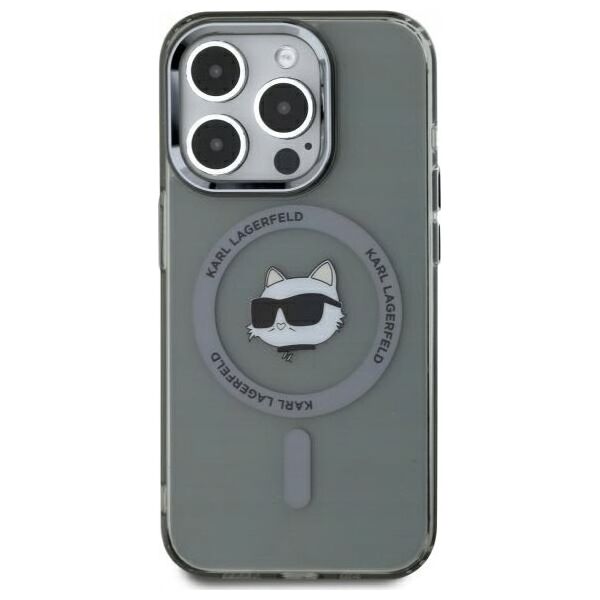 Karl Lagerfeld Karl Lagerfeld KLHMP15XHLSCHK iPhone 15 Pro Max 6.7" black/black hardcase IML Metal Choupette Head MagSafe