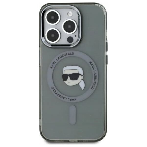 Karl Lagerfeld Karl Lagerfeld KLHMP15XHLSKIK iPhone 15 Pro Max 6.7" black/black hardcase IML Metal Karl Head MagSafe