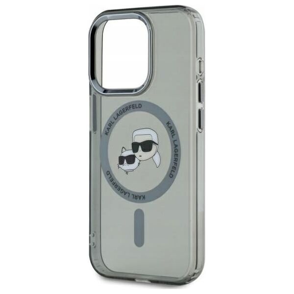 Karl Lagerfeld Karl Lagerfeld KLHMP15XHLSKCK iPhone 15 Pro Max 6.7" black/black hardcase IML Metal Karl&Choupette Head MagSafe