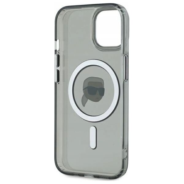 Karl Lagerfeld Karl Lagerfeld KLHMP15SHLSKIK iPhone 15 6.1" black/black hardcase IML Metal Karl Head MagSafe