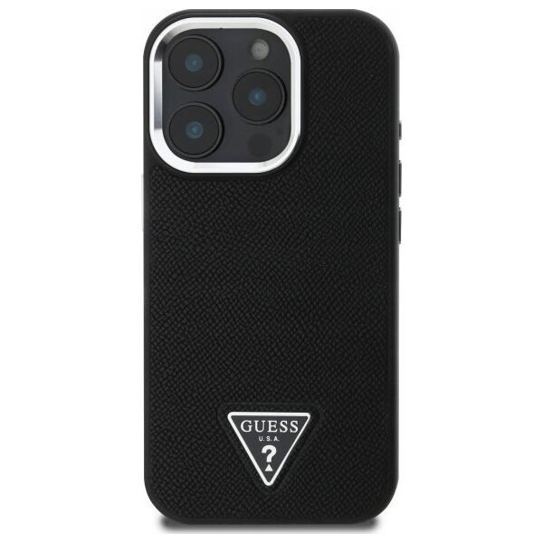Guess Guess GUHMP16XPGTSPSK iPhone 16 Pro Max 6.3" black/black hardcase Grained Triangle MagSafe