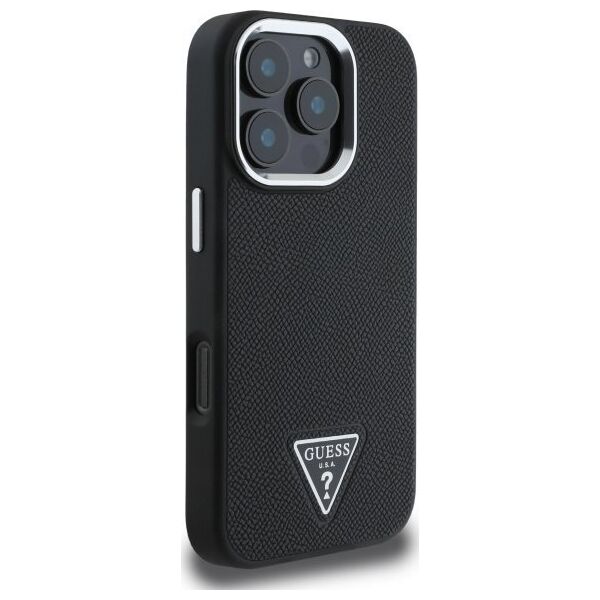 Guess Guess GUHMP16XPGTSPSK iPhone 16 Pro Max 6.3" black/black hardcase Grained Triangle MagSafe