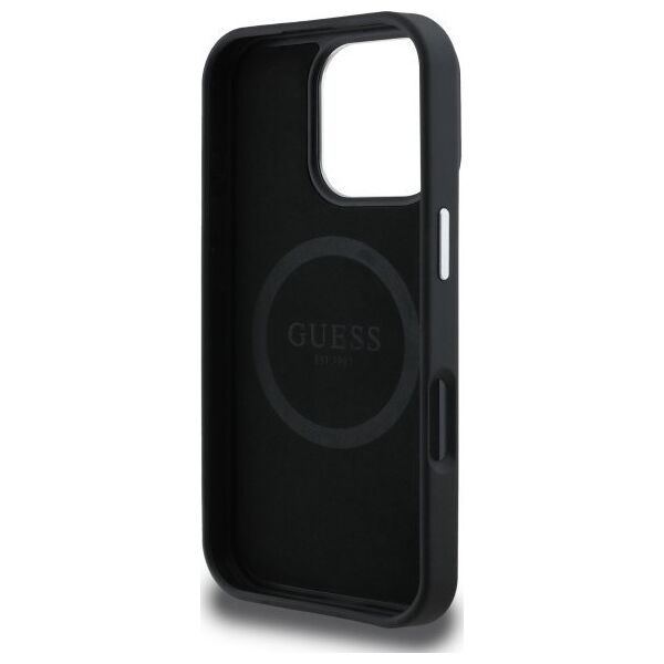 Guess Guess GUHMP16XPGTSPSK iPhone 16 Pro Max 6.3" black/black hardcase Grained Triangle MagSafe