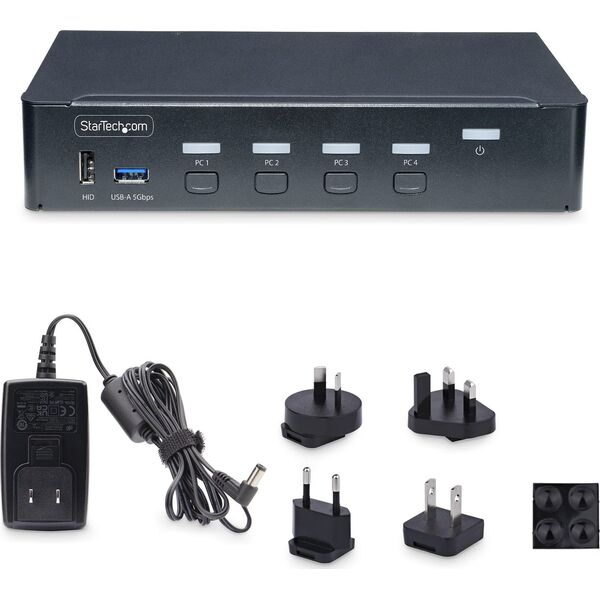 Przełącznik StarTech StarTech P4AD122-KVM-SWITCH przełącznik KVM Możliwości montowania w stelażu Czarny