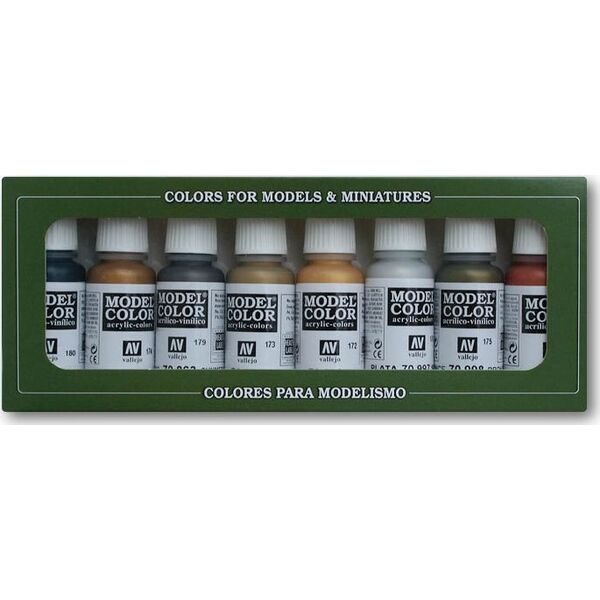Vallejo Vallejo: 70.118 - Model Color - Effects - Metallic Colors (8 x 18 ml)