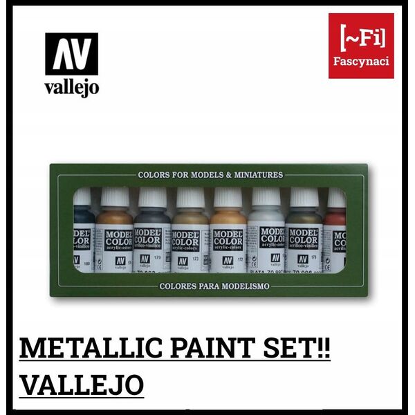 Vallejo Vallejo: 70.118 - Model Color - Effects - Metallic Colors (8 x 18 ml)