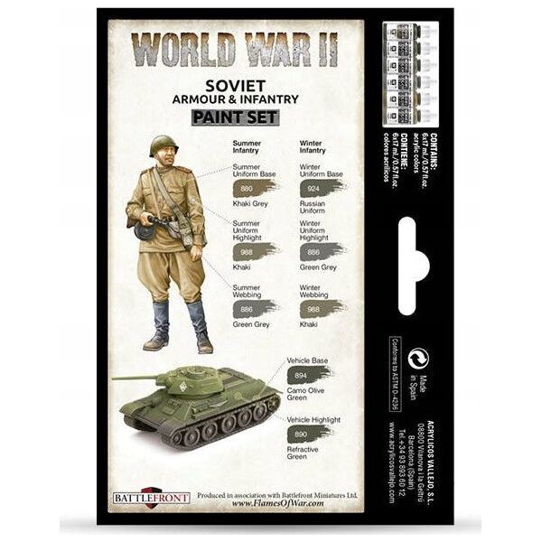 Vallejo Vallejo: 70.202 - Model Color - WWII Soviet Armour & Infantry (6 x 18 ml)