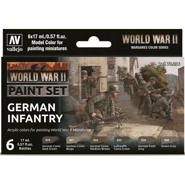Vallejo Vallejo: 70.206 - Model Color - WWII German Infantry (6 x 18 ml)