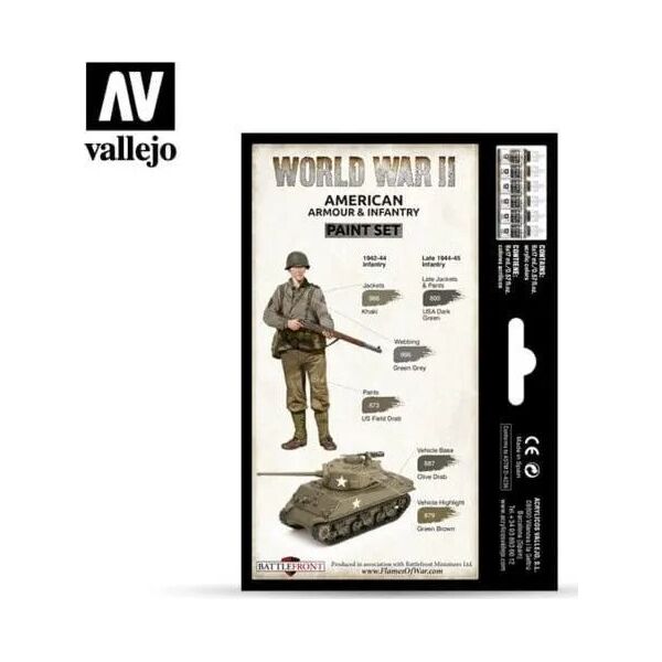 Vallejo Vallejo: 70.203 - Model Color - WWII American Armour & Infantry (6 x 18 ml)
