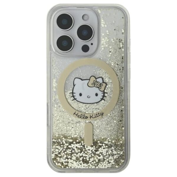 HelloKitty Hello Kitty HKHMP16LLGDIH iPhone 16 Pro   6.3" biały złoty/white gold hardcase Liquid Glitter Fever MagSafe