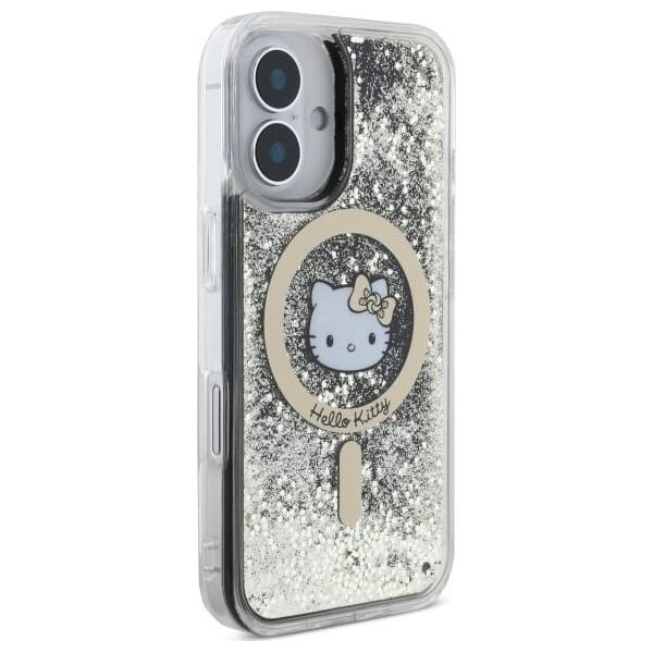 HelloKitty Hello Kitty HKHMP16SLGDIK iPhone 16 6.1"  czarny złoty/black gold hardcase Liquid Glitter Fever MagSafe