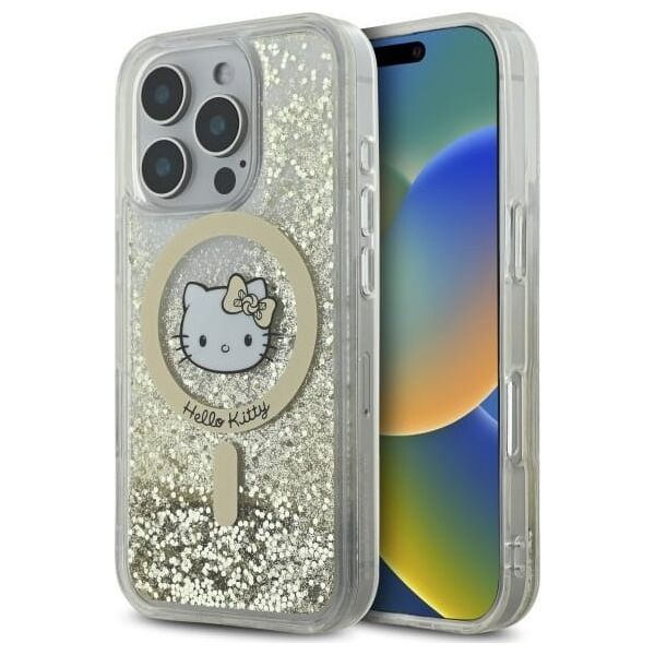 HelloKitty Hello Kitty HKHMP16XLGDIH iPhone 16 Pro   Max 6.9" biały złoty/white gold hardcase Liquid Glitter Fever MagSafe