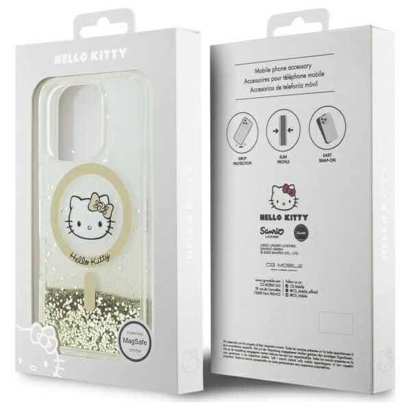 HelloKitty Hello Kitty HKHMP16XLGDIH iPhone 16 Pro   Max 6.9" biały złoty/white gold hardcase Liquid Glitter Fever MagSafe