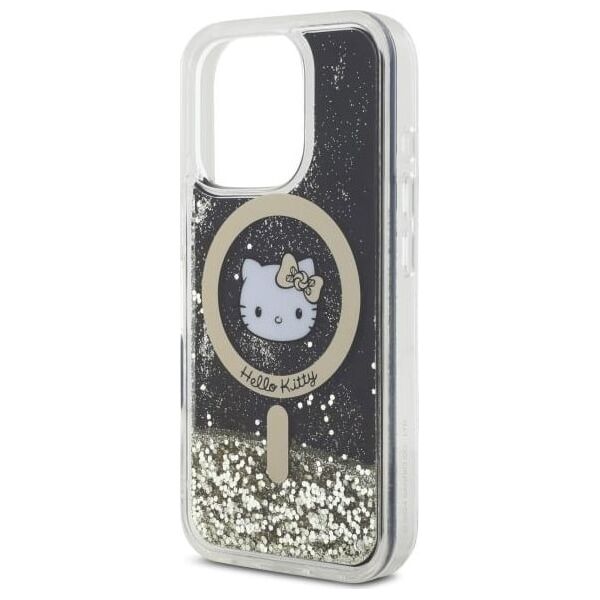 HelloKitty Hello Kitty HKHMP16XLGDIK iPhone 16 Pro   Max 6.9" czarny złoty/black gold hardcase Liquid Glitter Fever MagSafe