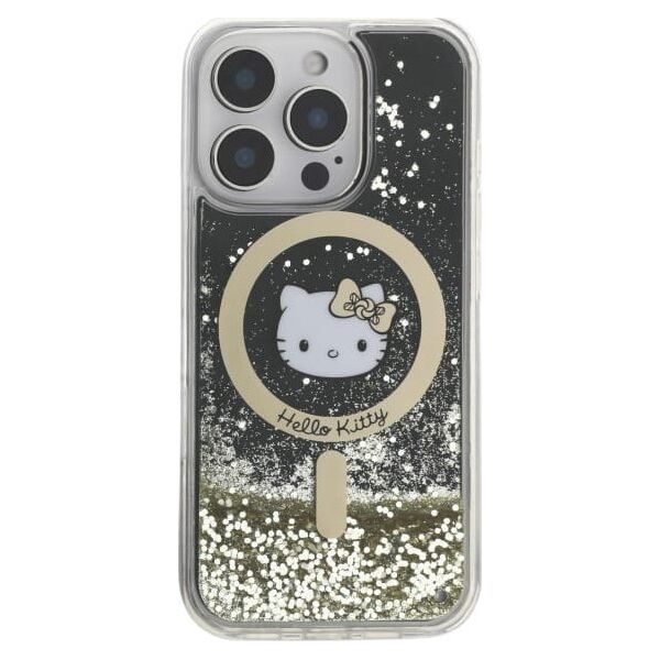 HelloKitty Hello Kitty HKHMP16XLGDIK iPhone 16 Pro   Max 6.9" czarny złoty/black gold hardcase Liquid Glitter Fever MagSafe
