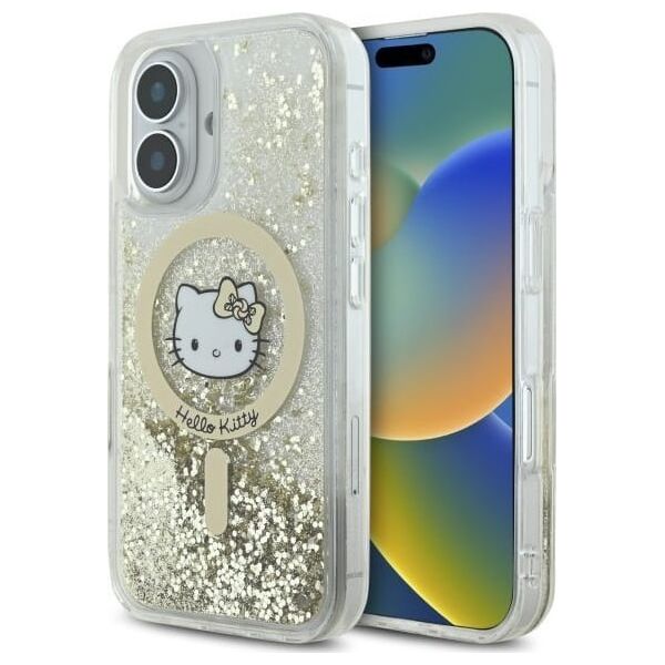 HelloKitty Hello Kitty HKHMP16SLGDIH iPhone 16 6.1"  biały złoty/white gold hardcase Liquid Glitter Fever MagSafe