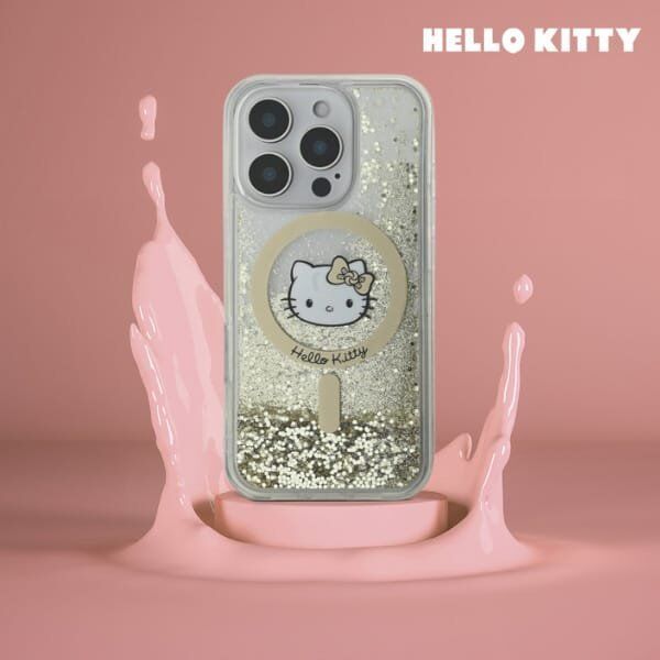 HelloKitty Hello Kitty HKHMP16SLGDIH iPhone 16 6.1"  biały złoty/white gold hardcase Liquid Glitter Fever MagSafe
