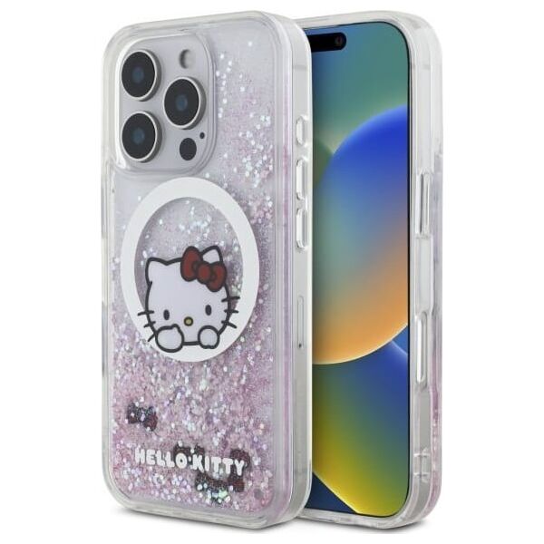 HelloKitty Hello Kitty HKHMP16XLSWKH iPhone 16 Pro   Max 6.9" biały/white hardcase Liquid Glitter Sweet Kitty Bows MagSafe