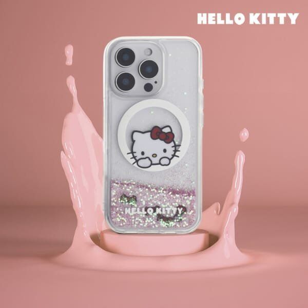 HelloKitty Hello Kitty HKHMP16XLSWKH iPhone 16 Pro   Max 6.9" biały/white hardcase Liquid Glitter Sweet Kitty Bows MagSafe