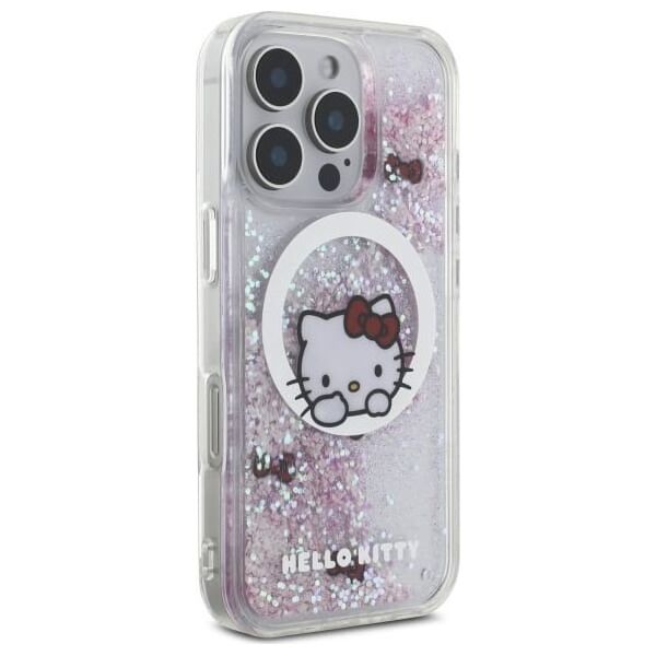 HelloKitty Hello Kitty HKHMP16XLSWKH iPhone 16 Pro   Max 6.9" biały/white hardcase Liquid Glitter Sweet Kitty Bows MagSafe