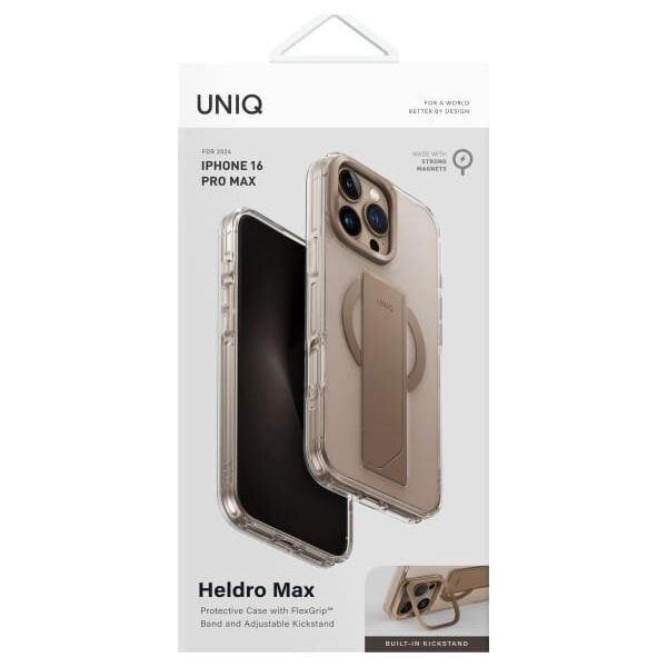 Uniq UNIQ etui Heldro Max iPhone 16 Pro Max    6.9" Magclick Charging złoty/taupe gold
