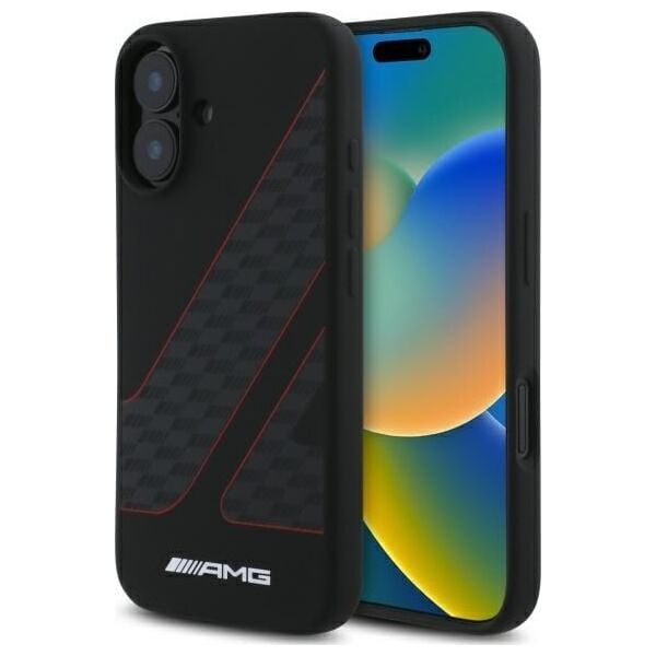 Mercedes AMG AMHMP16S2SCFR iPhone 16 6,1"          czarny/black hardcase Checkered Flag Pattern MagSafe