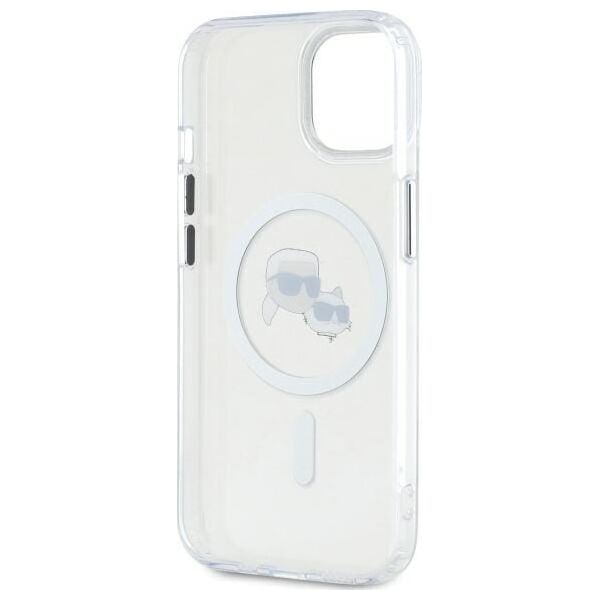 Karl Lagerfeld Karl Lagerfeld KLHMP14SHLSKCH iPhone 14   6.1" biały/white hardcase IML Metal Karl&Choupette Head MagSafe