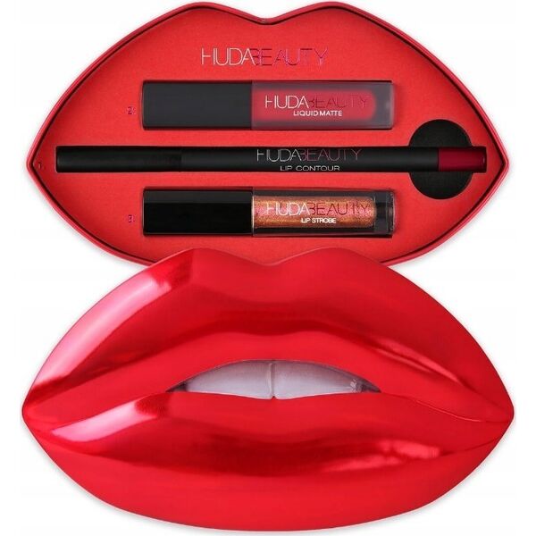 Huda Beauty Set Huda Beauty: Huda Beauty, Matte, Liquid Lipstick, 1.9 ml *Miniature + Huda Beauty, Lip Liner, 1.2 g + Lip Strobe, Liquid Lipstick, 2 ml *Miniature For Women