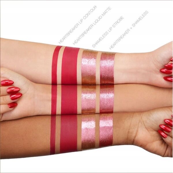 Huda Beauty Set Huda Beauty: Huda Beauty, Matte, Liquid Lipstick, 1.9 ml *Miniature + Huda Beauty, Lip Liner, 1.2 g + Lip Strobe, Liquid Lipstick, 2 ml *Miniature For Women