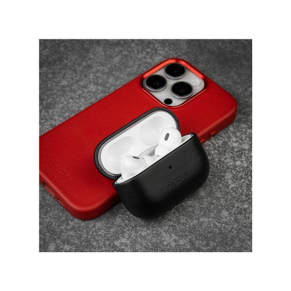 Fixed Fixed | Earbuds Case with MagSafe Support | Apple AirPods Pro 2/Pro 2 (USB-C) | Juodas | Leather