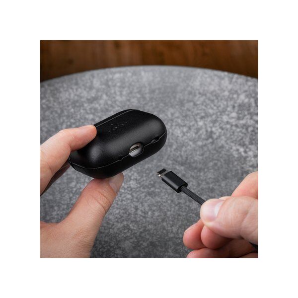 Fixed Fixed | Earbuds Case with MagSafe Support | Apple AirPods Pro 2/Pro 2 (USB-C) | Juodas | Leather