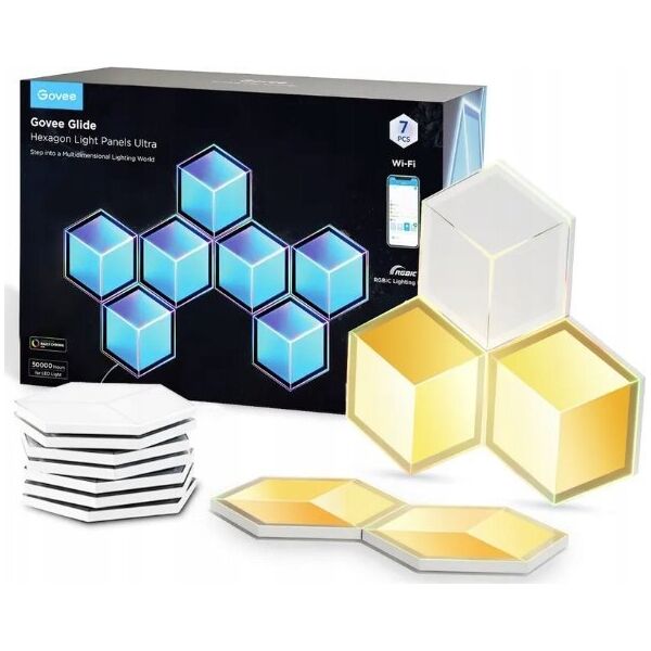 Govee Govee H606A Glide Hexagon Light Panels Ultra 7-pack | Oświetlenie LED | RGBIC, 2.4GHz Wi-Fi, Bluetooth