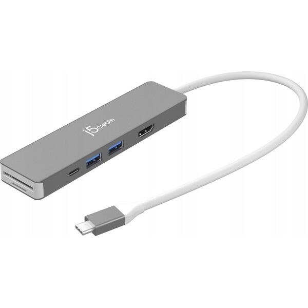 Stacja/replikator j5create j5create JCD390-N stacja dokująca Przewodowa USB 3.2 Gen 2 (3.1 Gen 2) Type-C Srebrny, Biały
