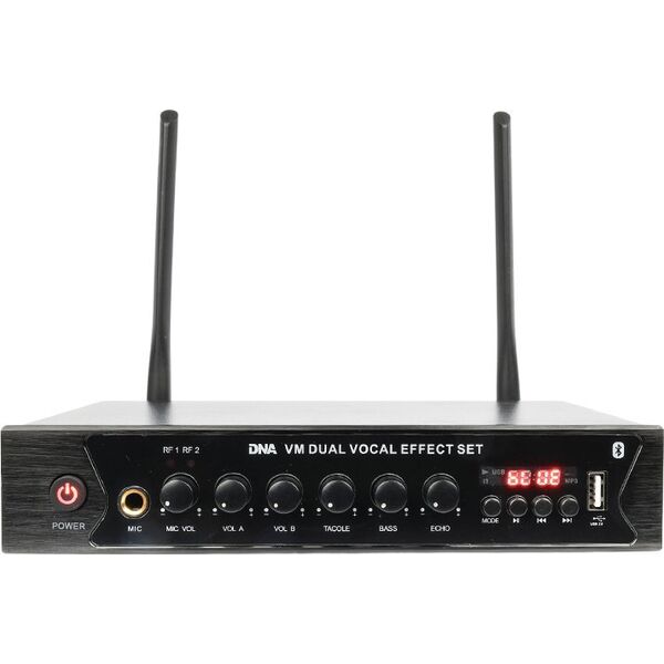 Mikrofon DNA DNA VM DUAL VOCAL EFFECT SET mikrofon bezprzewodowy 2x nadajnik doręczny system nagłośnienia 518-542 MHz USB Bluetooth