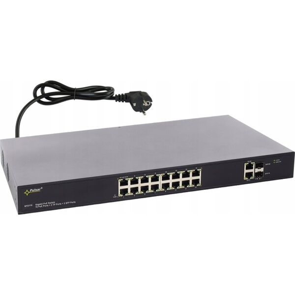 Switch Pulsar SFG116 Switch PoE 16-portowy do 16 kamer