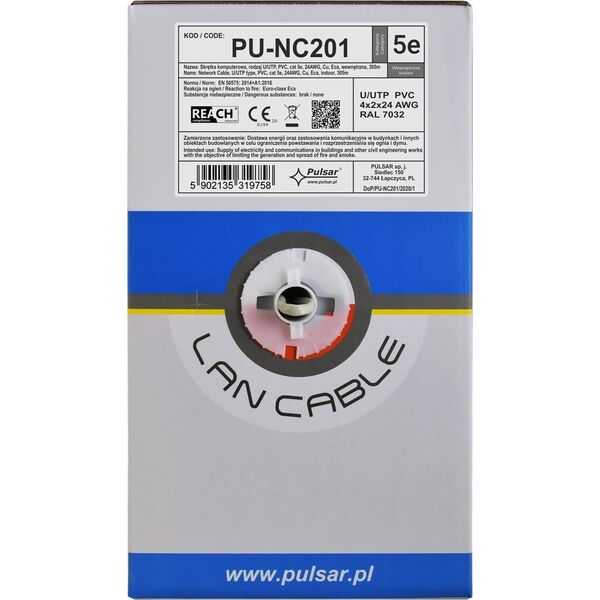 Pulsar PU-NC201 Skrętka U/UTP, cat 5e, 24AWG,