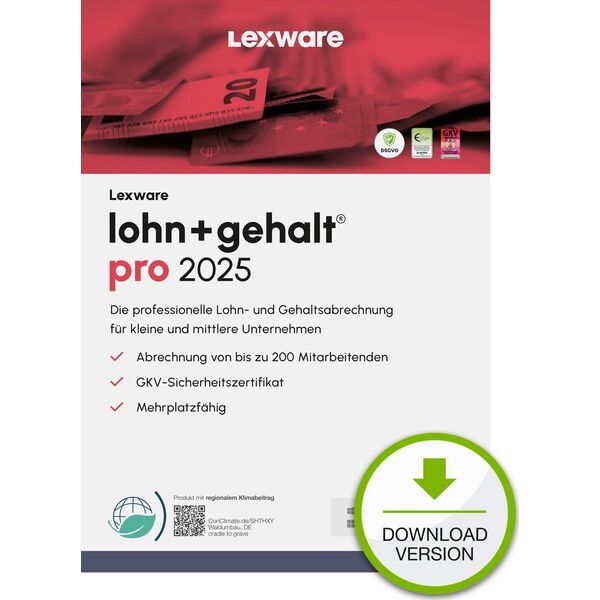 Program Lexware ESD / Lexware lohn+gehalt pro 2025 / Online Download