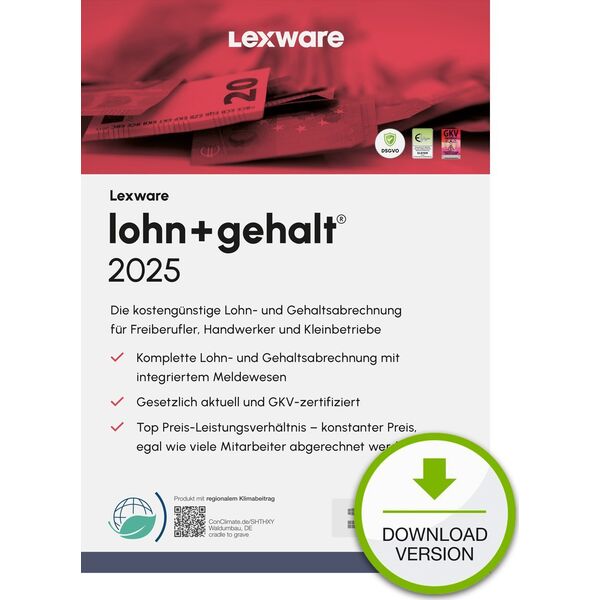 Program Lexware ESD / Lexware lohn+gehalt 2025 / Online Download