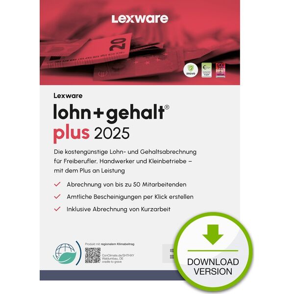 Program Lexware ESD / Lexware lohn+gehalt plus 2025 / Online Download