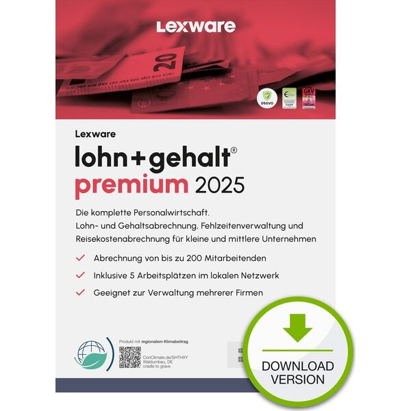 Program Lexware ESD / Lexware lohn+gehalt premium 2025 / Online Download