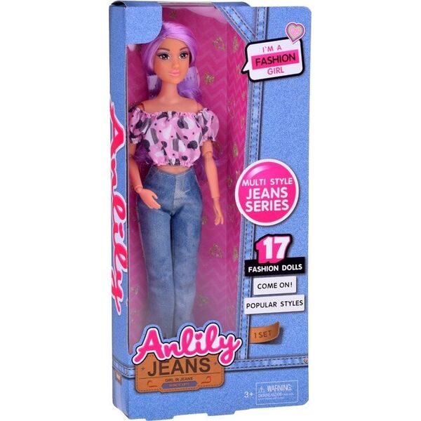 Anlily Anlily lalka z długimi pastelowymi włosami w jeansach ZA5305